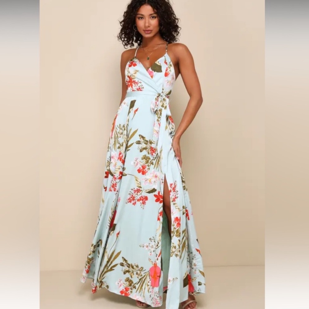 Lulus Still The One Maxi Dress in Sage Green Floral, Size Small and Medium, NWT